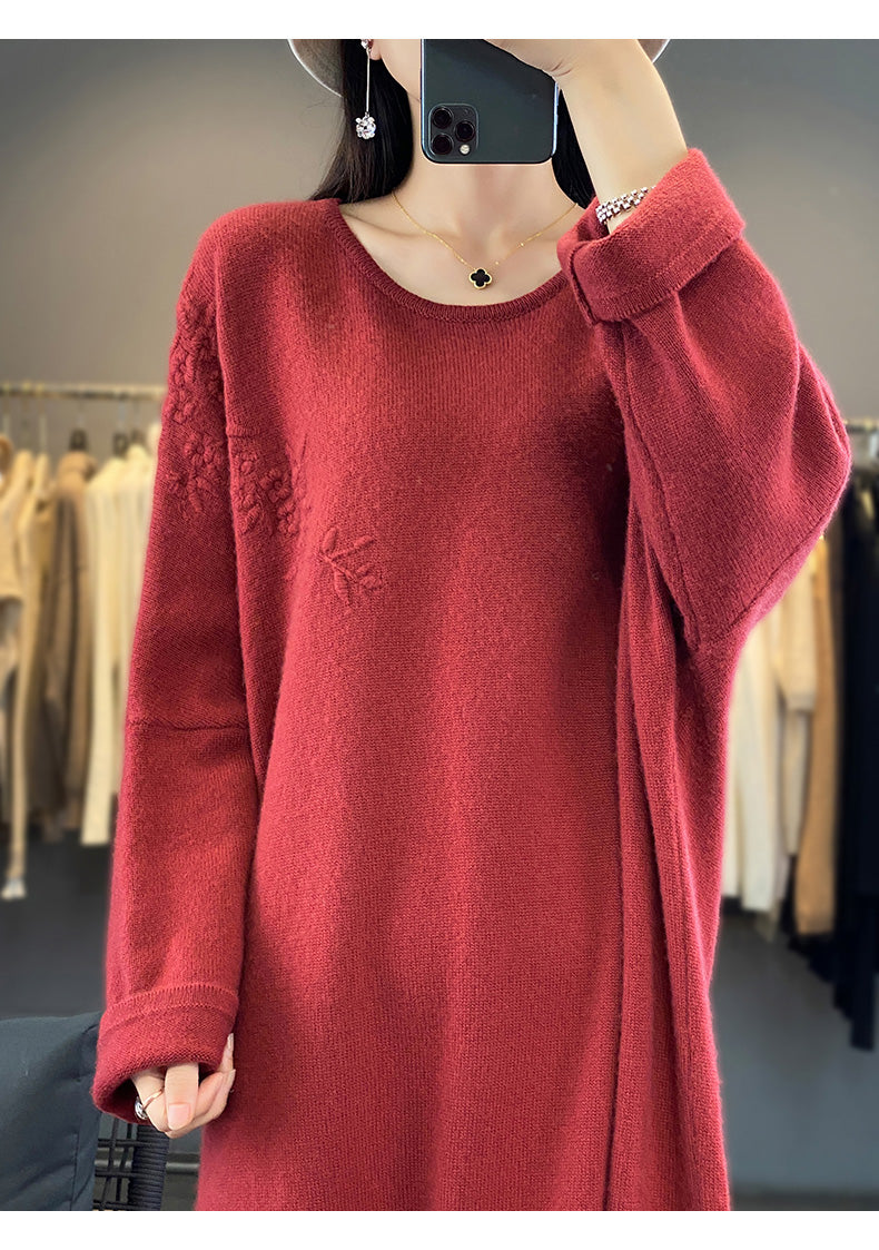 Flora Wool Midi Elbise