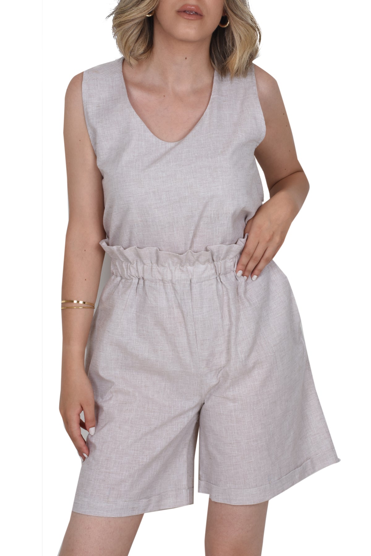 İstanbul Keten Oversize Şort
