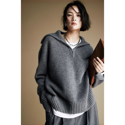 Cozy Zip Wool  Triko