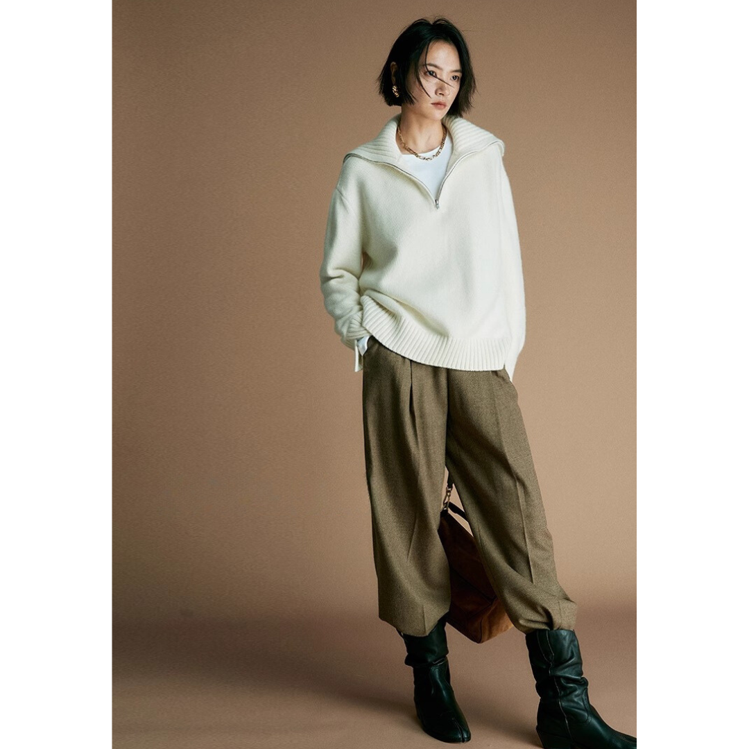 Cozy Zip Wool  Triko