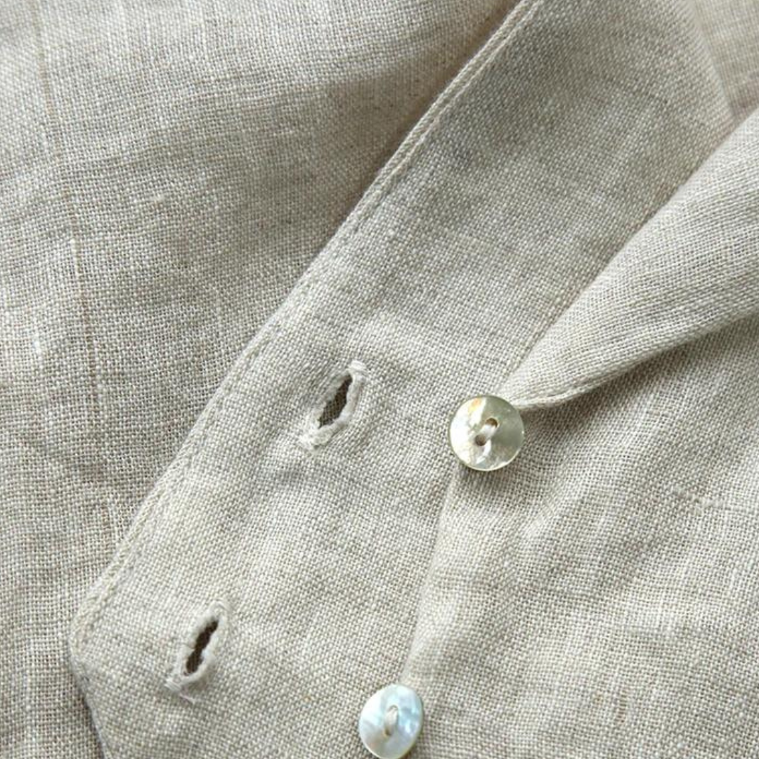 Natural Elegance %100 Keten Bluz