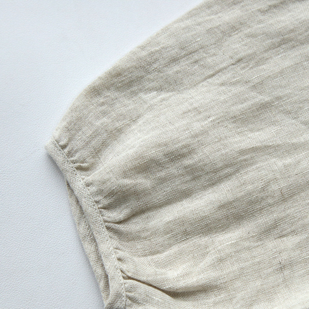 Natural Elegance %100 Keten Bluz